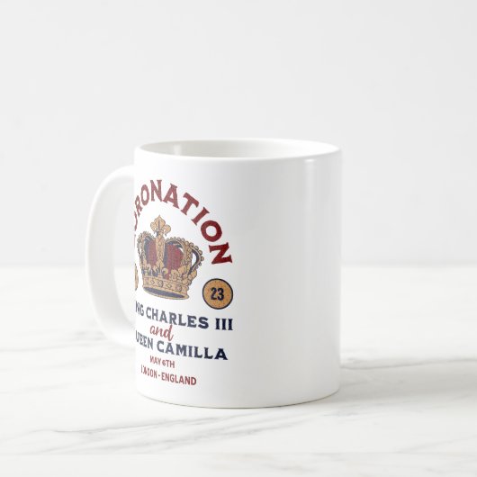 Koning Charles en Koningin Camilla Kroning Koffiemok (Voorkant links)