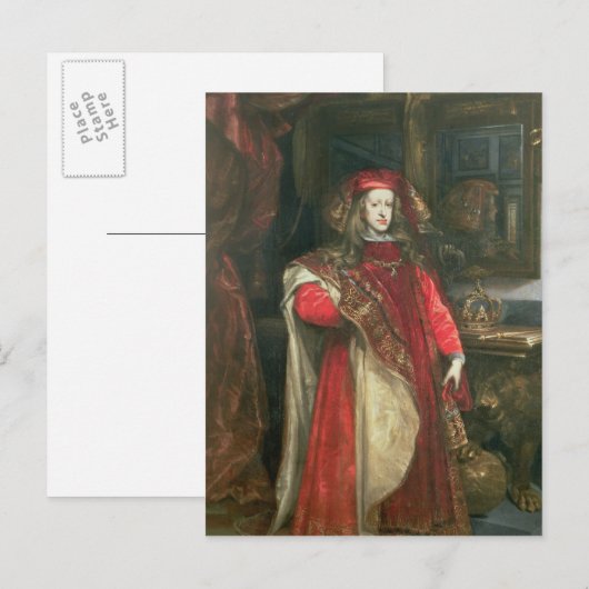 Koning Charles II van Spanje Briefkaart (Voorkant / Achterkant)