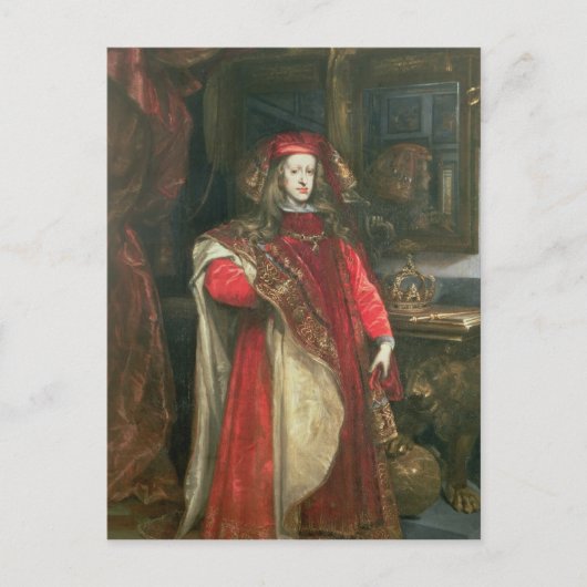 Koning Charles II van Spanje Briefkaart (Voorkant)