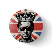 koning Charles III badge pin button union jack