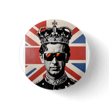 koning Charles III badge pin button union jack