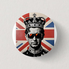 koning Charles III badge pin button union jack