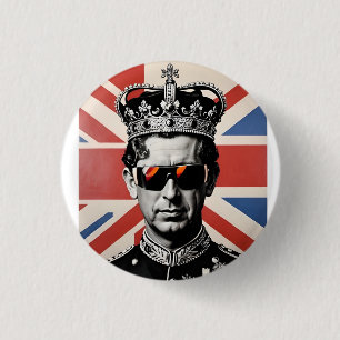 koning Charles III badge pin button union jack