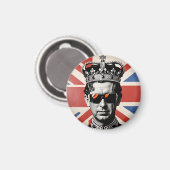 koning Charles III badge pin button union jack Magneet (Voorkant / Achterkant)