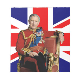 Koning Charles III Britse vlag Notitieblok