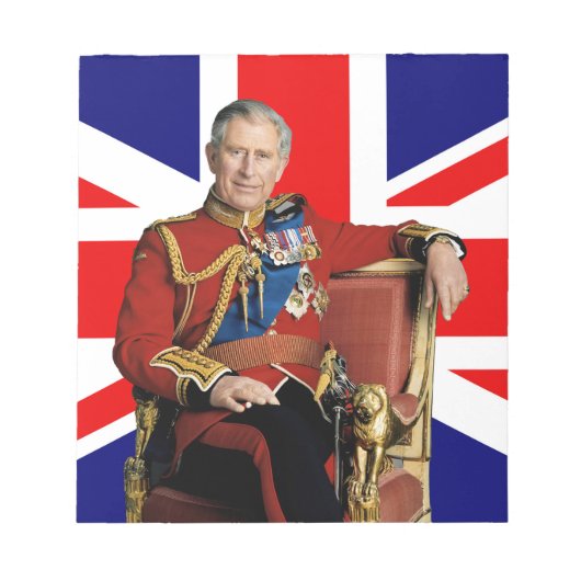 Koning Charles III Britse vlag Notitieblok (Voorkant)