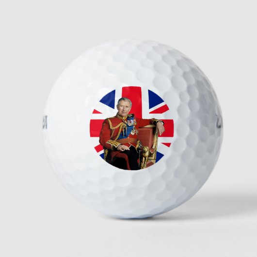 Koning Charles III Britse vlag Rood Wit Blauw Golfballen (Voorkant)