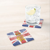 Koning Charles III-centimeter/Unievlagpapier onder Kartonnen Onderzetters (Insitu)