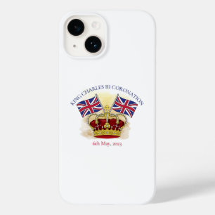 Koning Charles III Coronation Crown en Flags Case-Mate iPhone 14 Hoesje