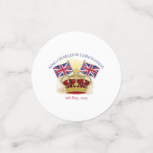 Koning Charles III Coronation Crown en Flags Confetti (Kleine voorkant)