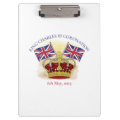 Koning Charles III Coronation Crown en Flags Klembord (Voorkant)