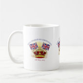 Koning Charles III Coronation Crown en Flags Koffiemok (Links)