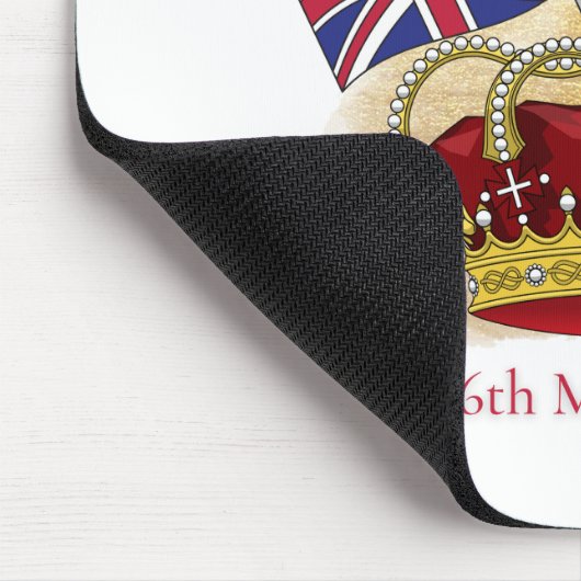 Koning Charles III Coronation Crown en Flags Muismat (Hoek)