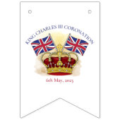 Koning Charles III Coronation Crown en Flags Vlaggetjes (Derde vlag)