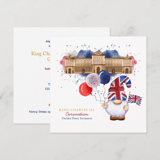 Koning Charles III Coronation Fun Gepersonaliseerd Kaart (Voorkant / Achterkant)