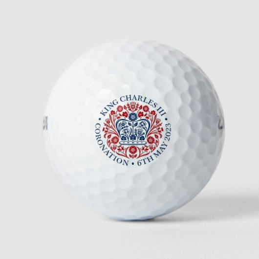 Koning Charles III Coronation logo herdenking Golfballen (Voorkant)
