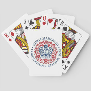Koning Charles III Coronation logo herdenking Pokerkaarten