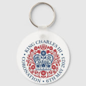 Koning Charles III Coronation logo op tweezijdig Sleutelhanger (Achterkant)