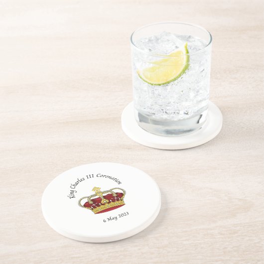 Koning Charles III Herdenkingsdag onderzetter (Zijkant)