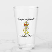 Koning Charles III Herdenkingsglas Glas (Voorkant)