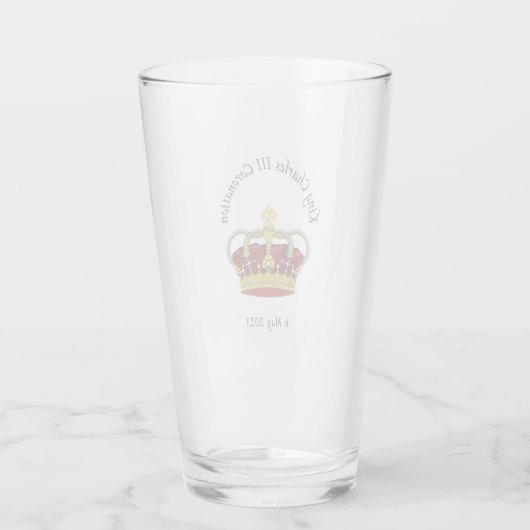 Koning Charles III Herdenkingsherdenkingstumbler Glas (Achterkant)