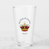 Koning Charles III Herdenkingsherdenkingstumbler Glas (Voorkant)