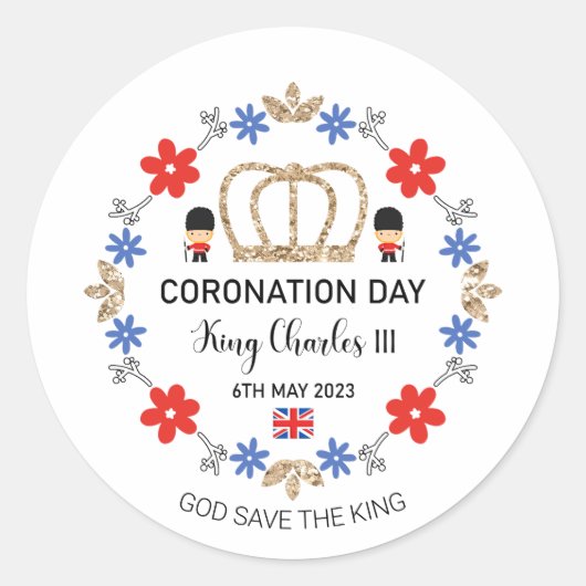Koning Charles III Klassieke Ronde 2023 Ronde Sticker (Voorkant)
