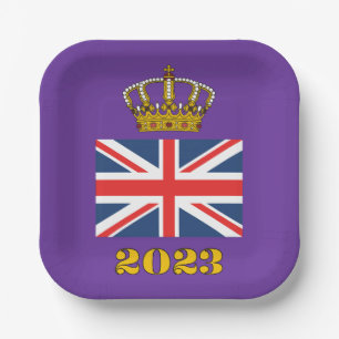 Koning Charles III Kroning 2023 VK Britse Kroon Papieren Bordje