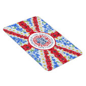 Koning Charles III Kroning Bloemen UK Vlag Magneet (Rechterzijde)