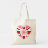 Koning Charles III kroning rood en roze Logo Tote Bag (Achterkant)