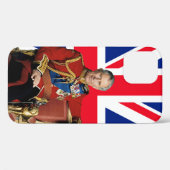 Koning Charles III met Britse vlag Case-Mate iPhone Case (Achterkant (horizontaal))