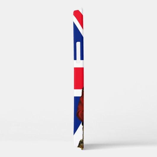 Koning Charles III met Britse vlag Case-Mate iPhone Case (Achterkant / Rechts)