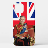 Koning Charles III met Britse vlag Case-Mate iPhone Case (Achterkant)