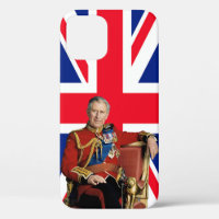 Koning Charles III met Britse vlag
