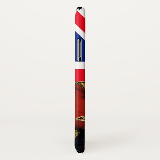 Koning Charles III met Britse vlag Case-Mate iPhone Case (Achterkant / rechts)