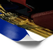 Koning Charles III met Britse vlag Perfect Poster (Hoek)