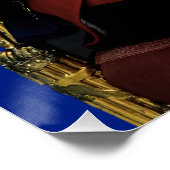 Koning Charles III met Britse vlag Perfect Poster (Hoek)