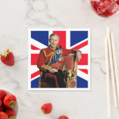 Koning Charles III met Britse vlag Servet (Insitu)