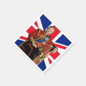 Koning Charles III met Britse vlag Servet (Hoek)