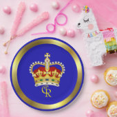 Koning Charles III Monogram en Bord van kroonpapie (Feest)