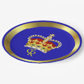 Koning Charles III Monogram en Bord van kroonpapie (Gekanteld)