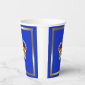 Koning Charles III Monogram en Kroon Papieren Bekers (Rechts)