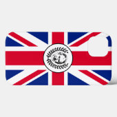 Koning Charles III over de vlag van de Britse vlag Case-Mate iPhone Case (Achterkant (horizontaal))
