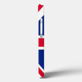 Koning Charles III over de vlag van de Britse vlag Case-Mate iPhone Case (Achterkant / Links)