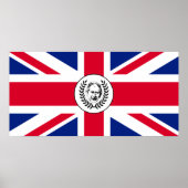 Koning Charles III over de vlag van de Britse vlag Poster (Voorkant)