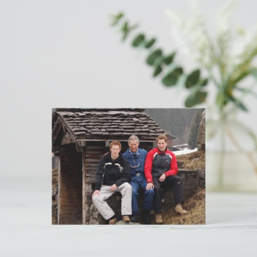 Koning Charles III prinsen William en Harry 2005 Briefkaart (Staand voorkant)