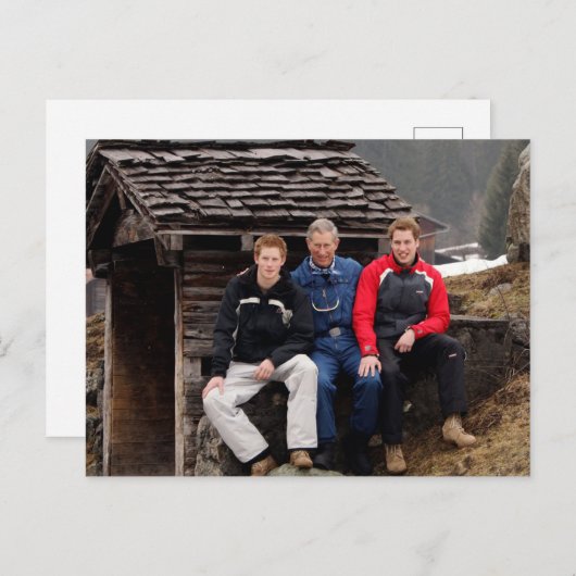 Koning Charles III prinsen William en Harry 2005 Briefkaart (Voorkant / Achterkant)