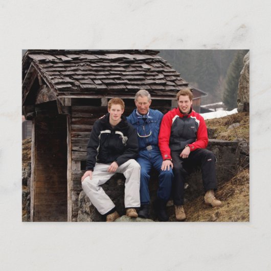 Koning Charles III prinsen William en Harry 2005 Briefkaart (Voorkant)