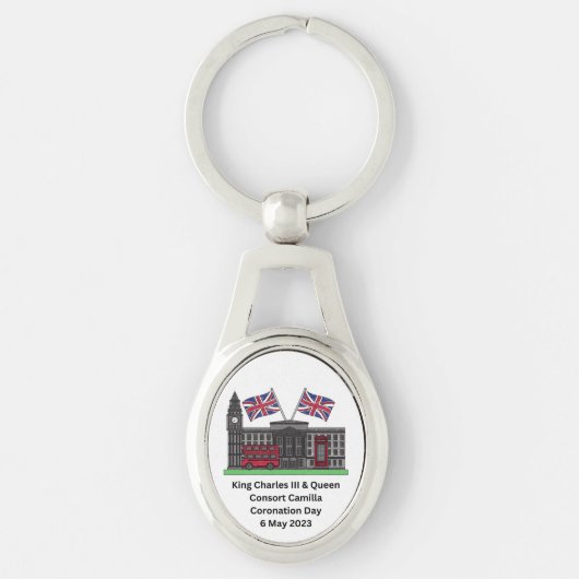 Koning Charles III & Queen Consort Coronation Sleutelhanger (Voorkant)