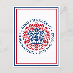 Koning Charles III Royal Coronation Logo Patriotic Briefkaart